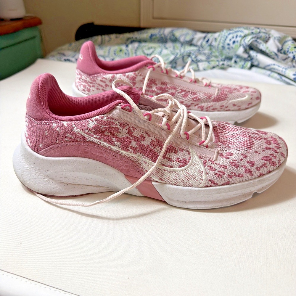 Nike SuperRep Go 3 Womens 12 Flyknit Training Shoes Desert Berry Pink DH3393-600